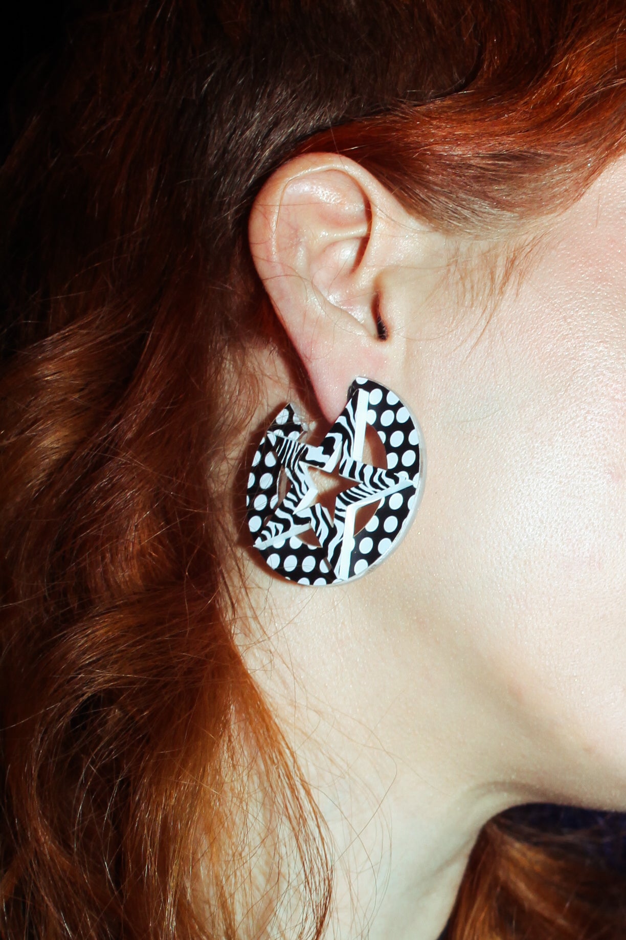 Star Power Hoops - Zebra & Polka Dots