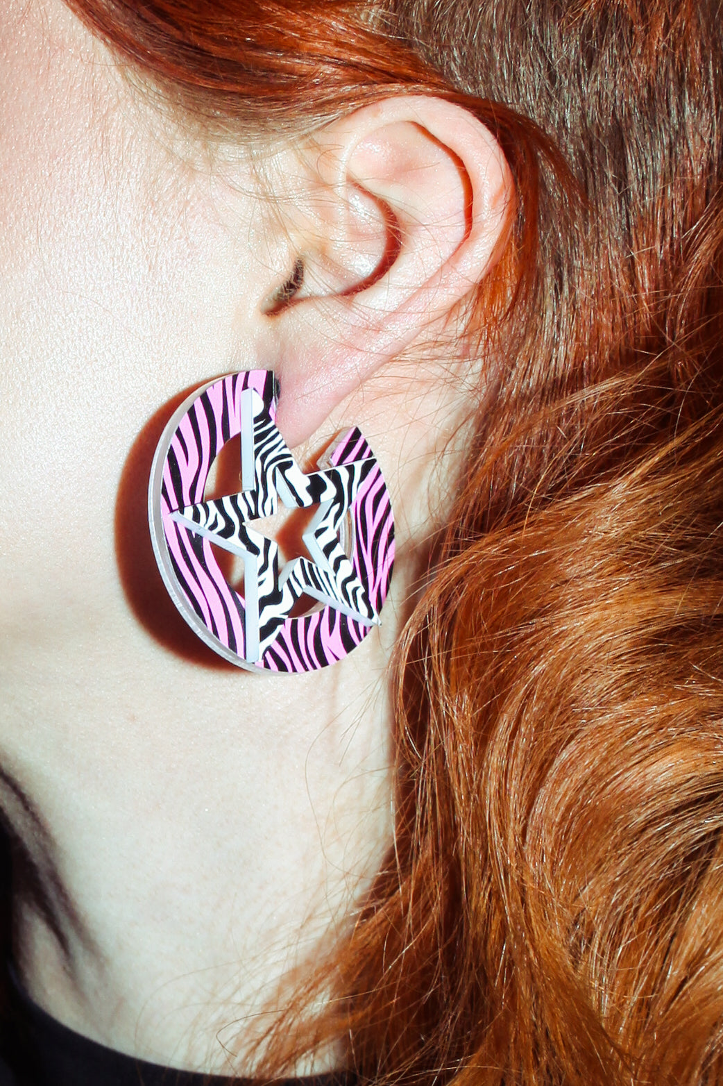 Star Power Hoops - Pink Zebra