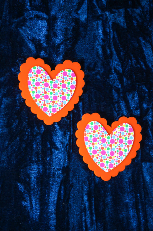 Frilled Hearts - Polka Dot Multi