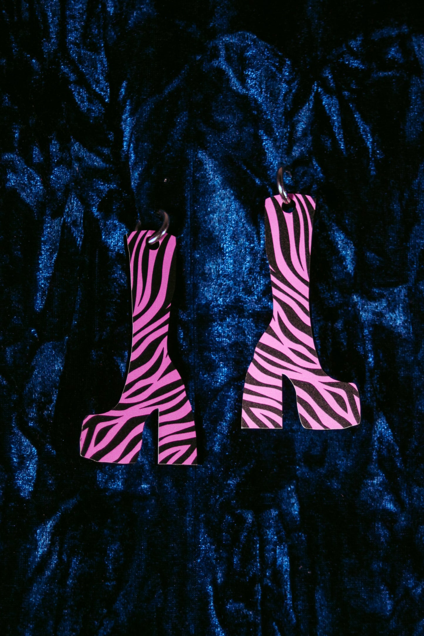 Patterned Boots - Pink Zebra Print