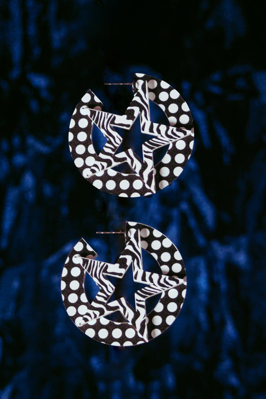 Star Power Hoops - Zebra & Polka Dots