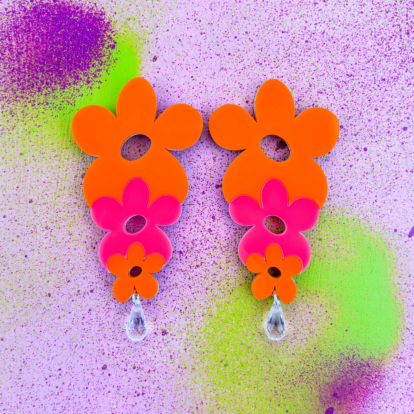 Flower Stack - Orange & Pink