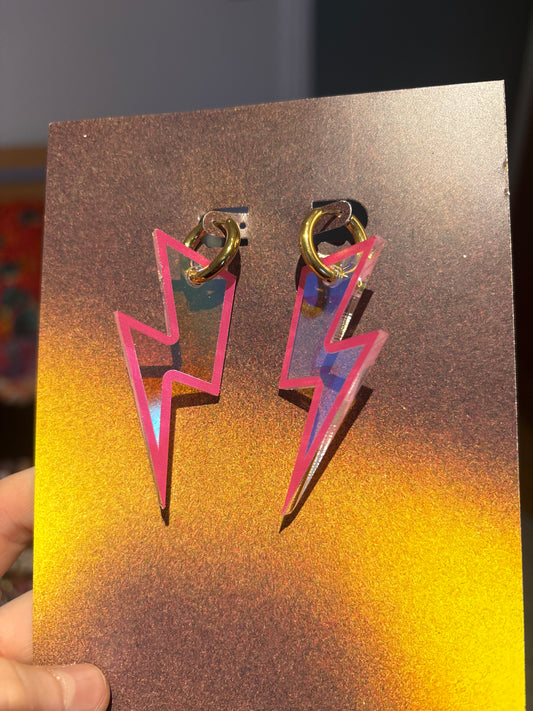 Pink iridescent bolts