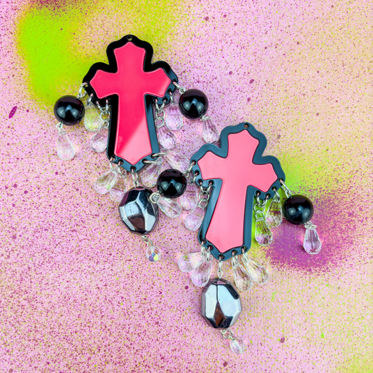 Crosses - Pink & Black